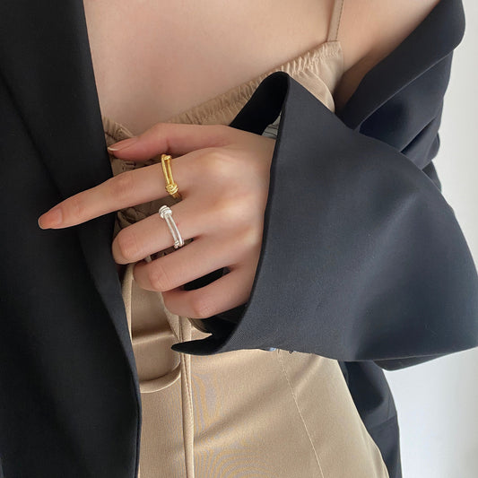 Anillo de Nudo de Corazón de Plata de Ley 925 para Mujer