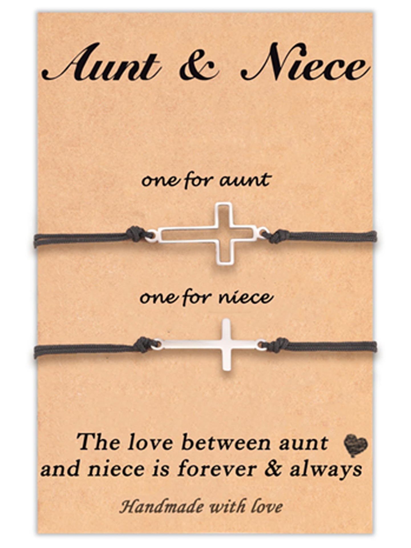 Minimalist Stainless Steel Cross Charm Bracelet Unisex Handmade Woven Cord