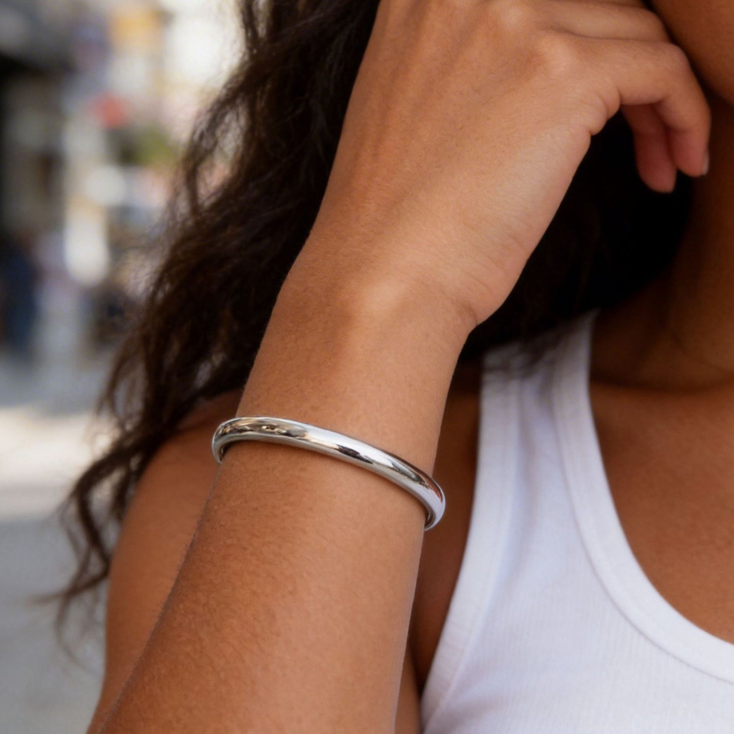 Gold Plated Stainless Steel Geometric Round Bracelet
