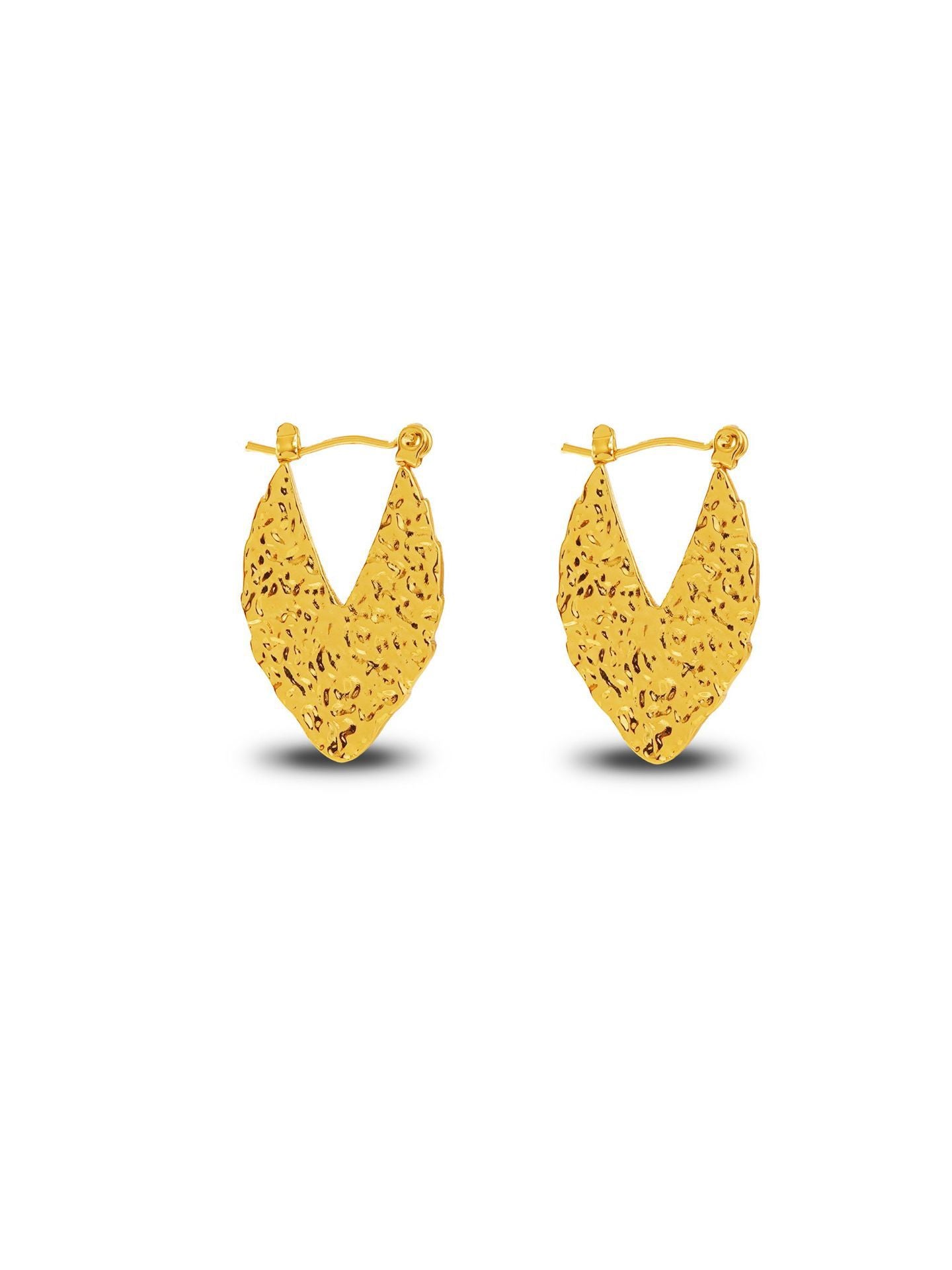Orecchini da donna placcati in acciaio inossidabile a cuore geometrico elegante