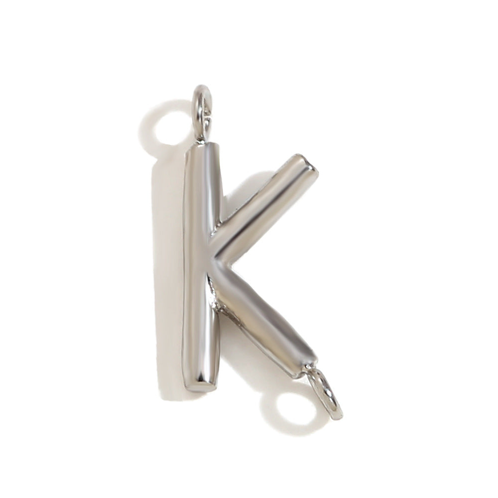 Minimalist 18K Gold Plated Stainless Steel Letter Charm Bar