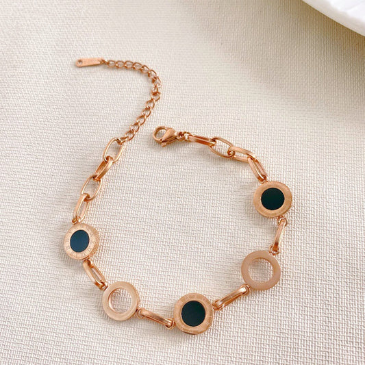 Minimalist Luxury Titanium Steel Plated Number Bracelet