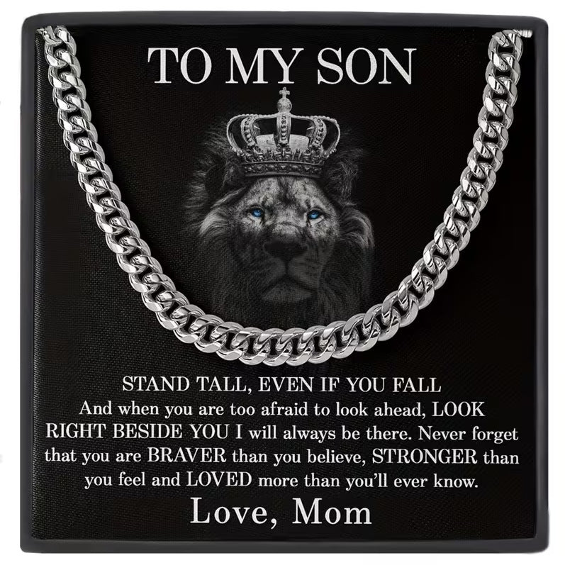 Hip Hop Style U-Shaped Cuban Link Necklace for Men Stainless Steel Plated Zinc Alloy Pendant