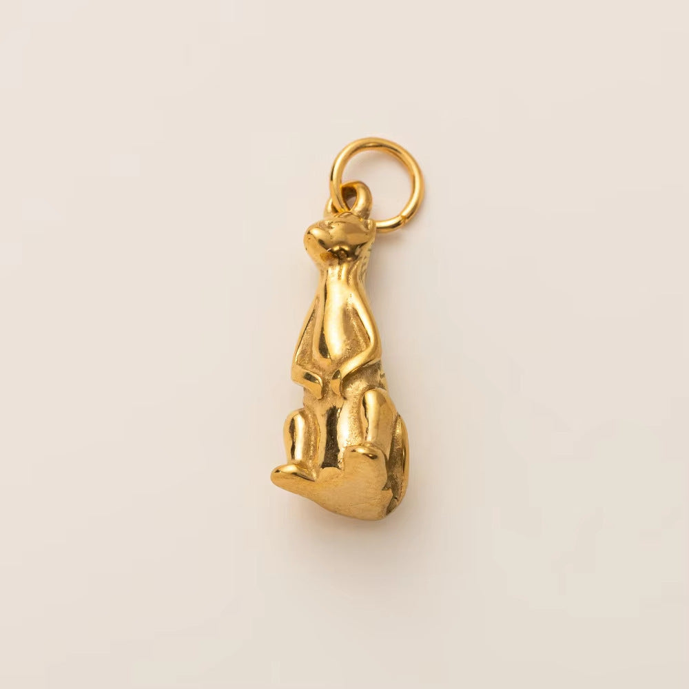 Vintage Cartoon Animal Geometric 18K Gold Plated Stainless Steel Charm Bar