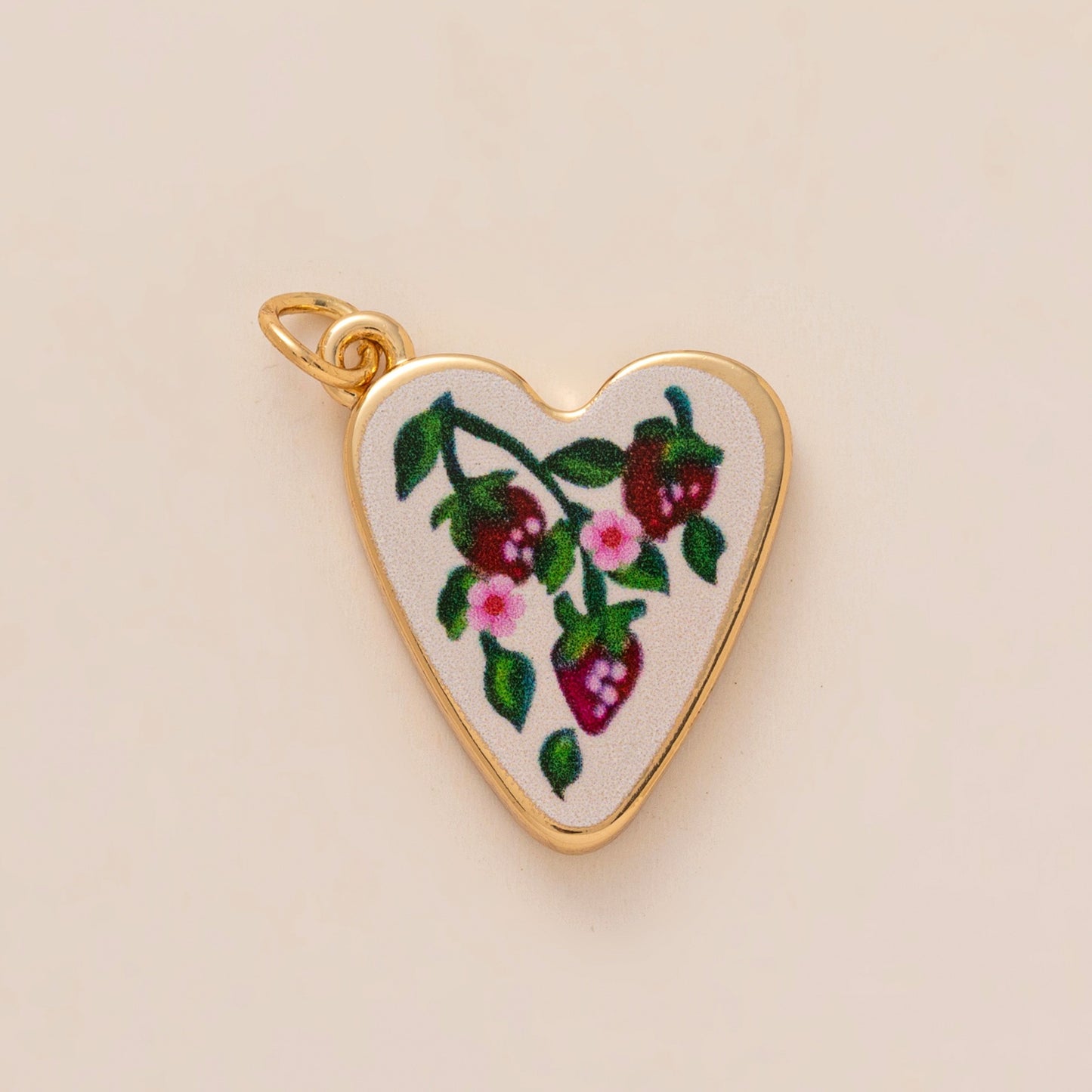 Sweet Floral Brass Plated Persimmon and Note Shoe Charm with Yellow Tulle Bow