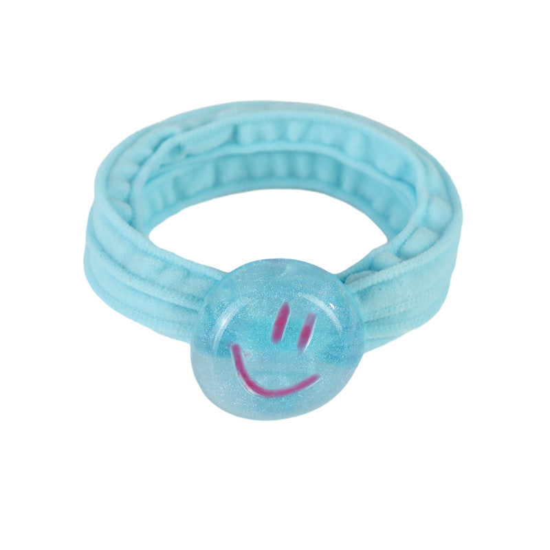 Cute Smiley Face Hair Tie for Kids in Pastel Macaron Colors Elastic Ponytail Holder for Girls and Children
