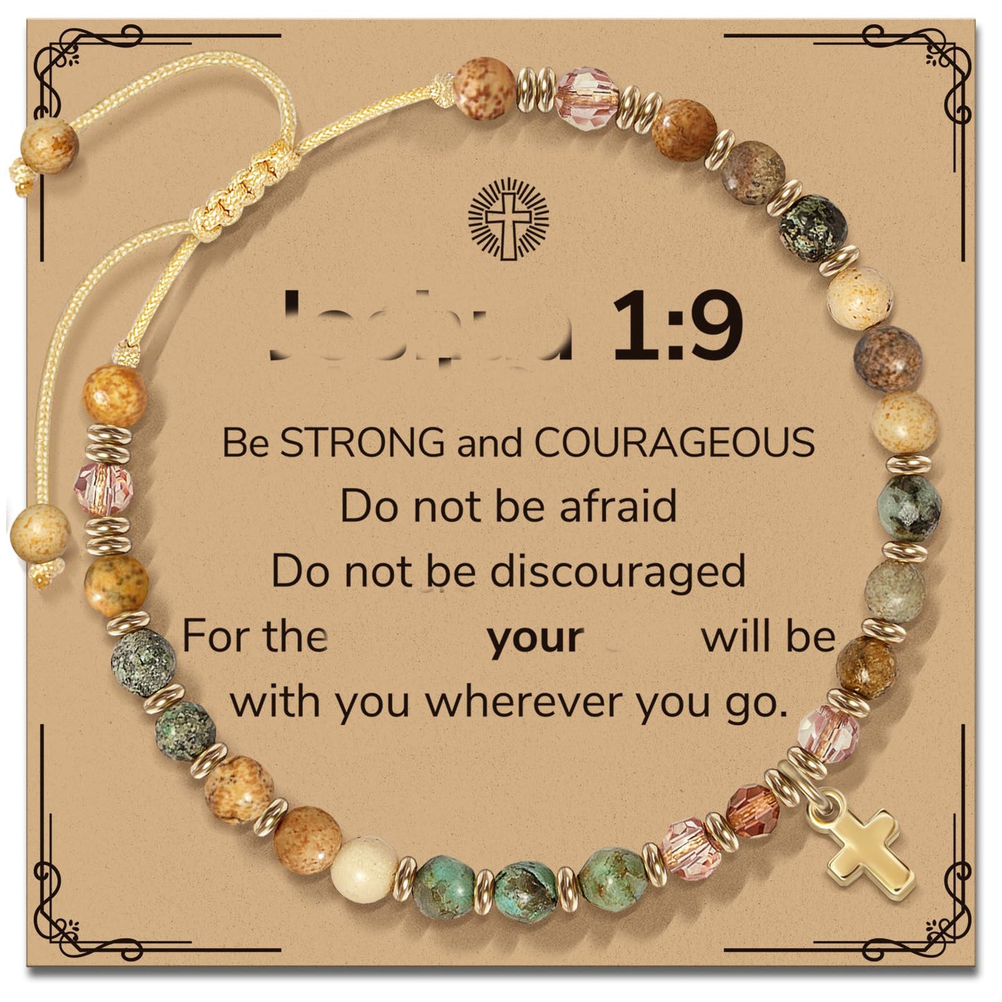 Minimalist Natural Agate Cross Pendant Bracelet for Women