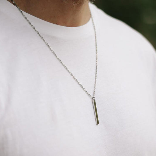 Minimalist Hip-hop Streetwear Geometric Titanium Steel Necklace with Stainless Steel Pendant Curb Chain Unisex