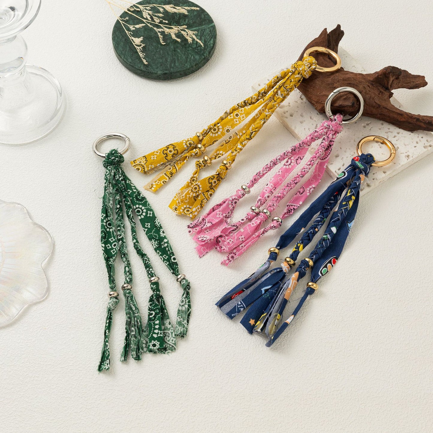 Minimalist Gradient Plated Alloy DIY Charm Bar Keychain