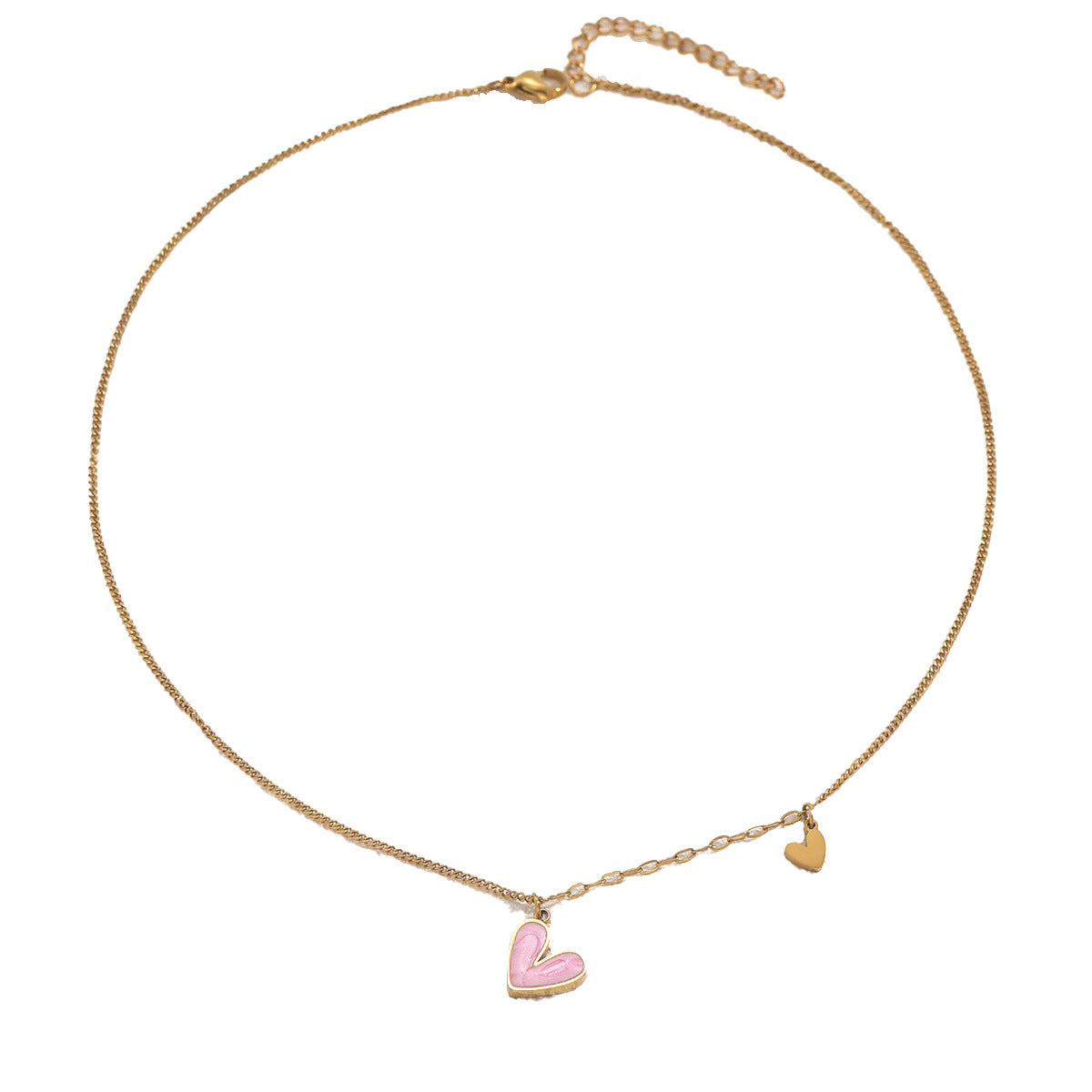 Collar con colgante minimalista elegante de cobre esmaltado en forma de corazón para mujer con diseño delicado para la clavícula