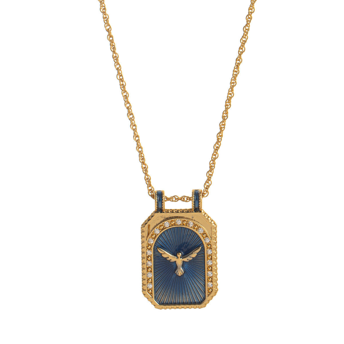 Retro Bohemian Tarot Sun Moon Star Pendant Necklace with Copper Chain and Mixed Gemstone Inlay