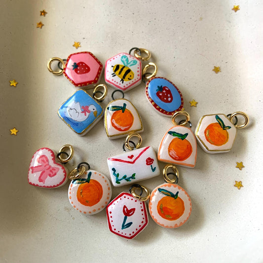 Elegant Casual Colorful Painted Geometric Butterfly Bow Floral Brass Necklace with Plated Finish