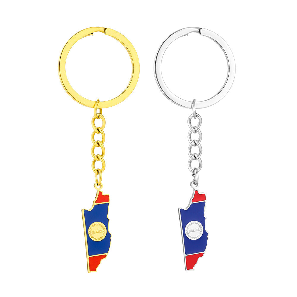 Llavero colgante de estilo étnico de acero inoxidable para hombres y mujeres, accesorio decorativo versátil
