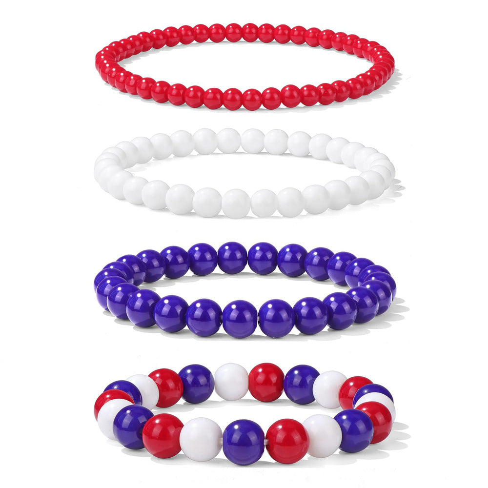 Geometric Natural Stone Beaded Bracelet Set Unisex Handmade Jewelry
