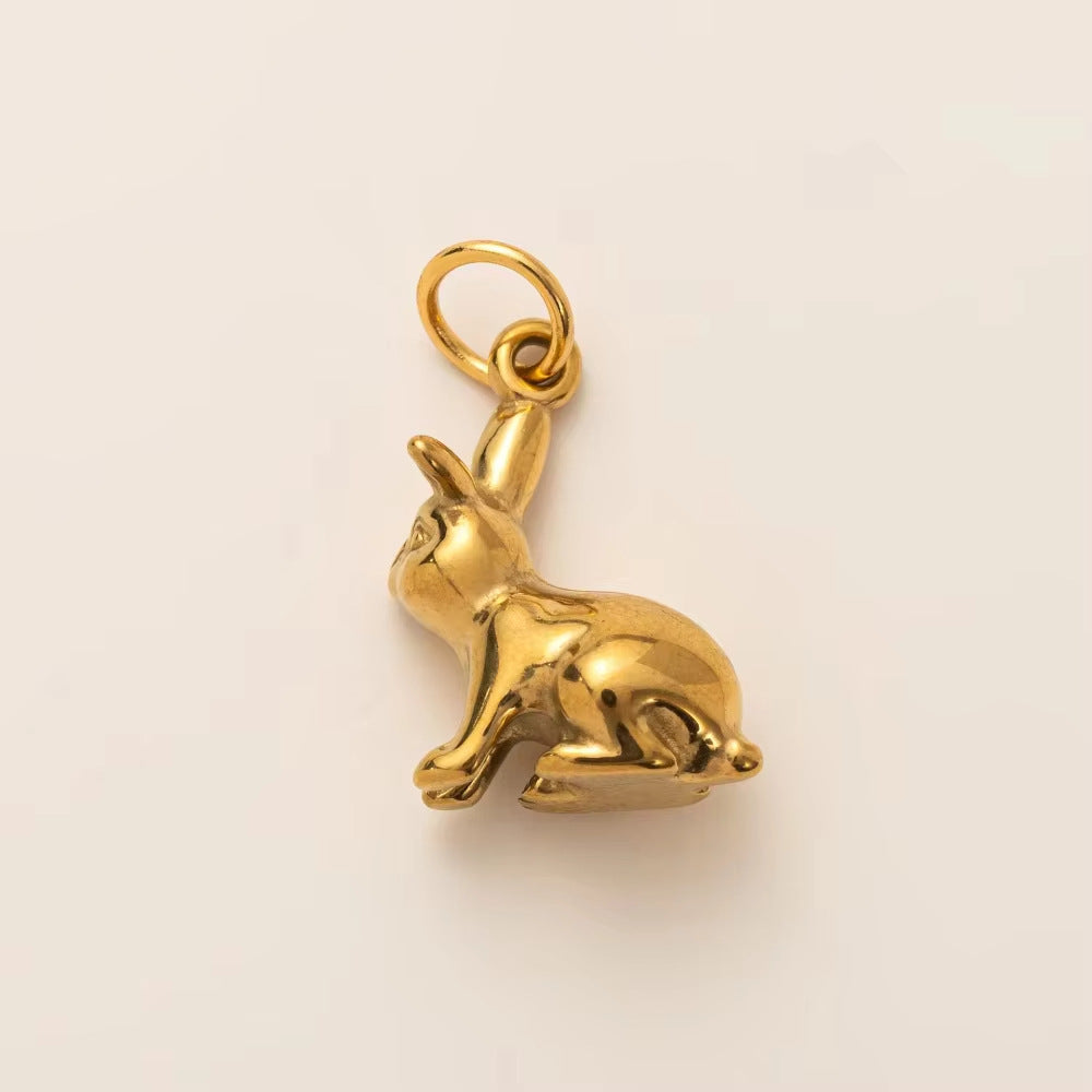 Minimalist Vintage Animal Stainless Steel 18K Gold PVD Plated Charm Bar