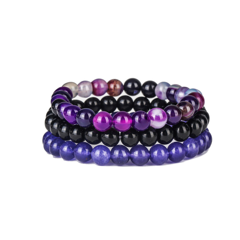 Minimalist Geometric Agate Plated Stretch Bracelet