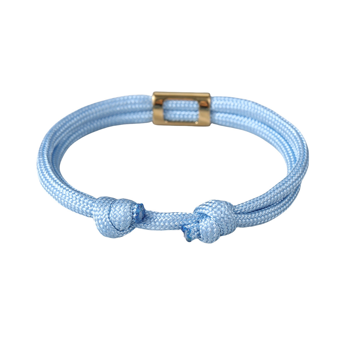 Minimalist Elegant 18K Gold Plated Stainless Steel Handmade Woven DIY Charm Bar Bracelet
