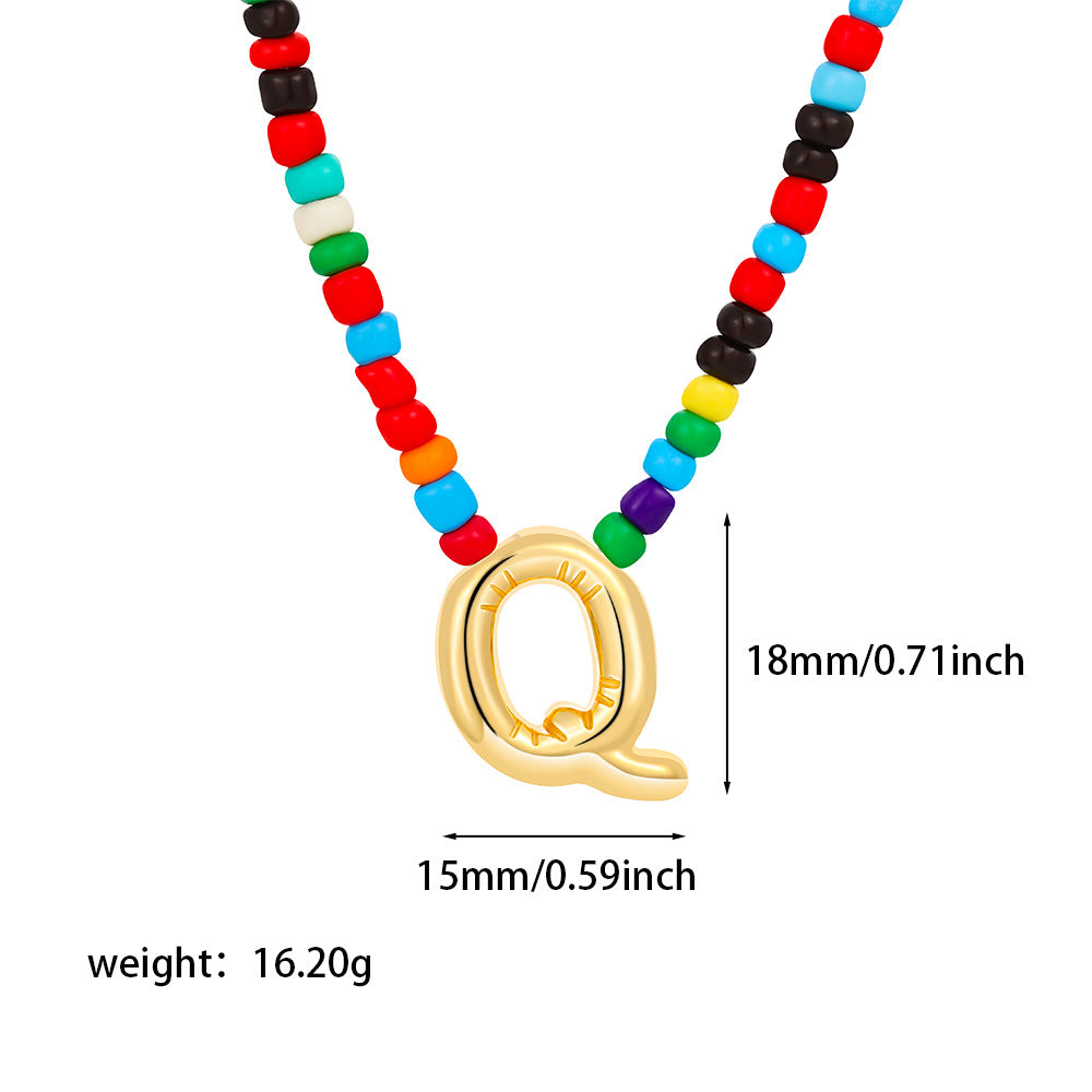 Collana con Lettere Unisex in Acciaio Inossidabile Placcato Oro 18K Casual