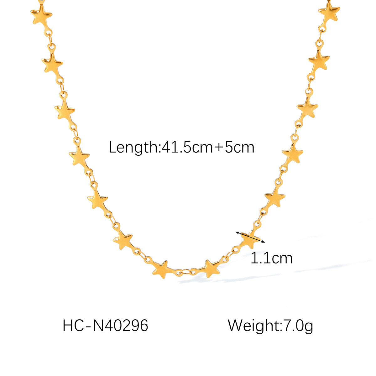 Collana Minimalista da Donna in Acciaio Inossidabile a Forma di Stella con Ciondolo in Acciaio al Titanio e Finitura Placcata
