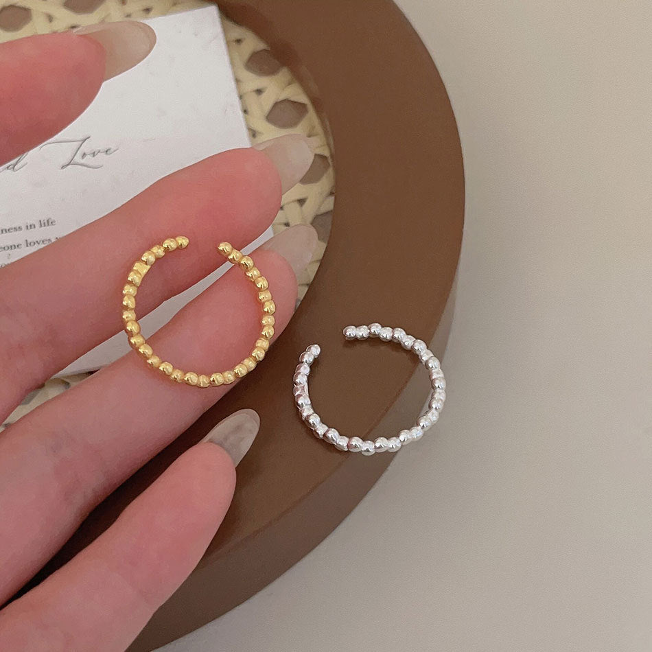 Minimalist Heart-Shaped 925 Sterling Silver Open Adjustable Ring with Gold Plating and Geometric Faceted Detail
