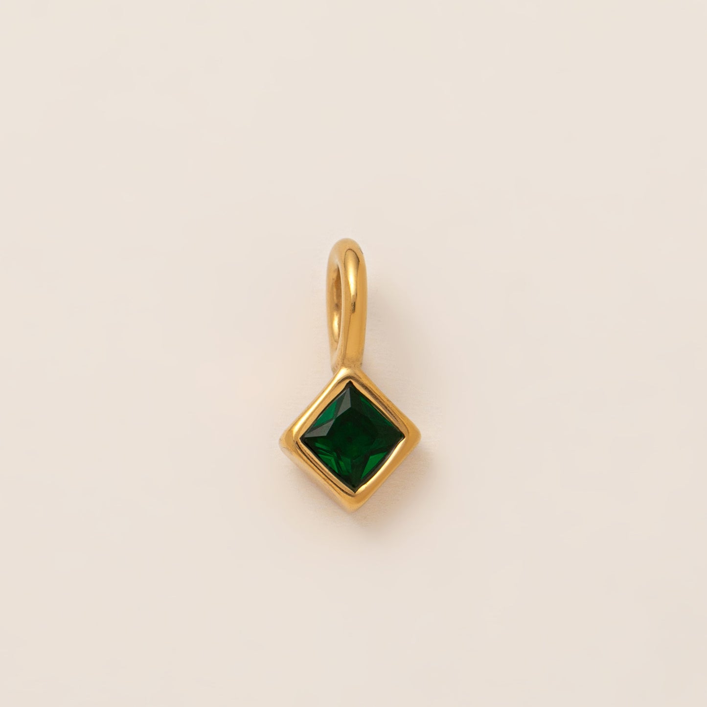 Vintage Geometric Stainless Steel 18K Gold Plated PVD Cubic Zirconia Pendant Necklace Charm Bar for Unisex