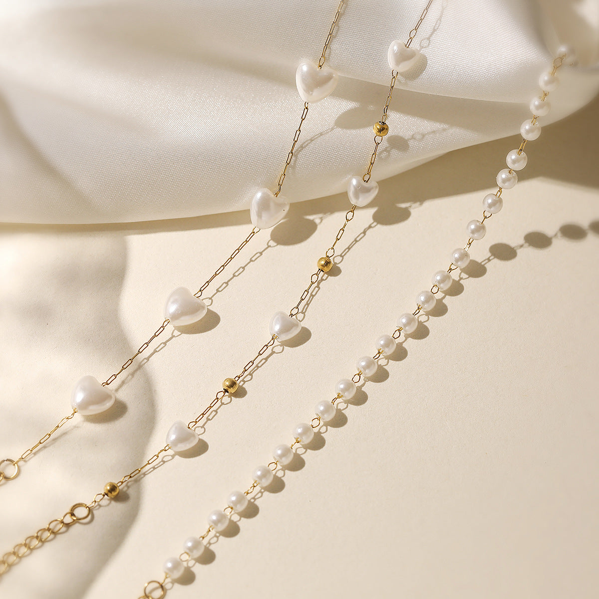 Minimalist Elegant Geometric Stainless Steel Plated Bracelet with Pearl for Women