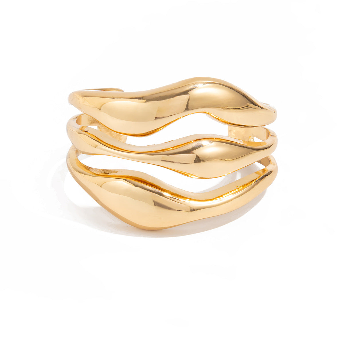 Minimalist Geometric Oval Plated Alloy Bracelet Set