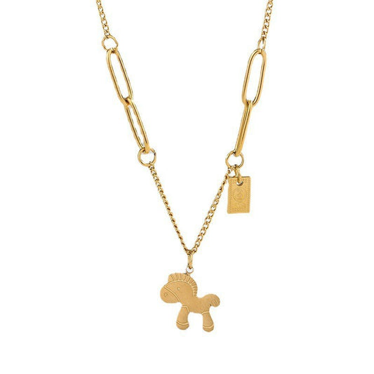 Luxury Gold Plated Stainless Steel Animal Necklace and Earring Set for Women