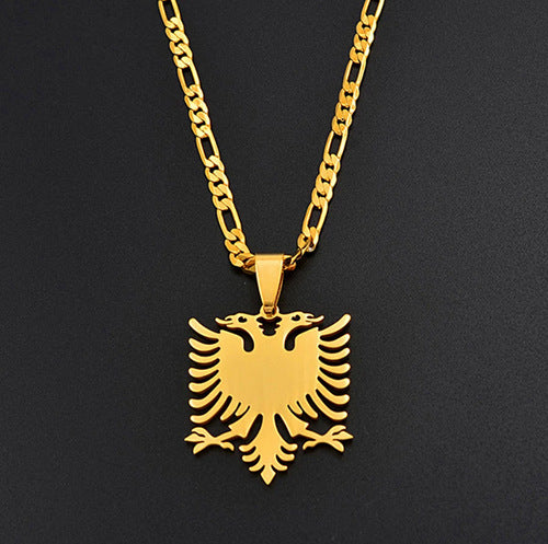 Minimalist Map City Pendant Necklace for Unisex in Stainless Steel with Titanium Steel Charm and Electroplated Finish