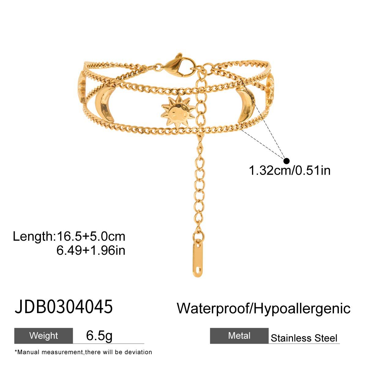 Bracciale minimalista a stella geometrica in acciaio inossidabile da donna con finitura galvanica, gioiello di lusso ipoallergenico e resistente allo sbiadimento