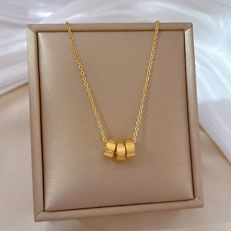Collana Girocollo Minimalista in Acciaio al Titanio con Pendente Rotondo Geometrico Unisex