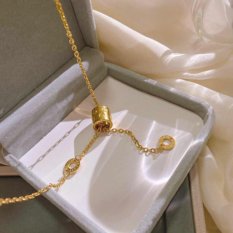 Luxury Elegant Gold Plated Titanium Steel Tassel Necklace