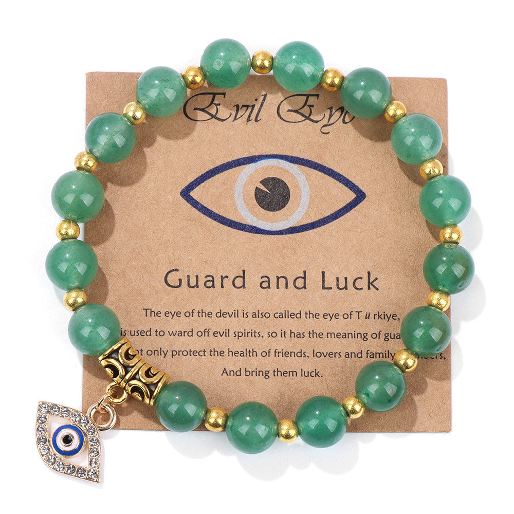 Minimalist Geometric Evil Eye Rhinestone Beaded Bracelet Unisex Yoga Energy Jewelry
