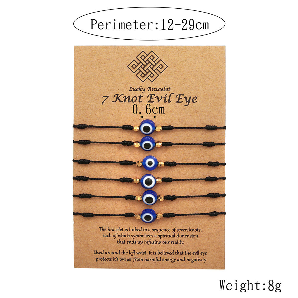 Plated Geometric Round Braided Friendship Bracelet Set for Unisex