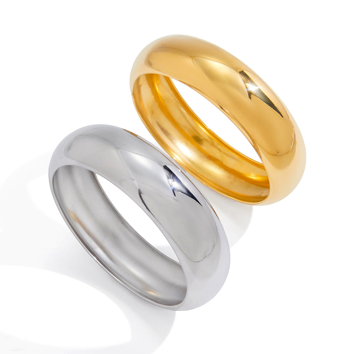 18K Gold Plated Round Geometric Stainless Steel Bracelet