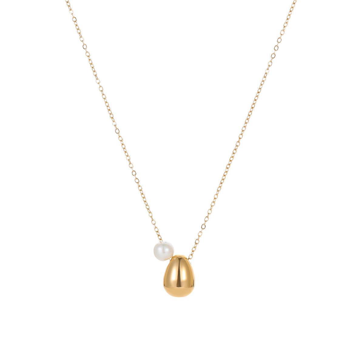 Collana con ciondolo geometrico minimalista in acciaio inossidabile da donna con finitura placcata e catena a clavicola leggera di lusso