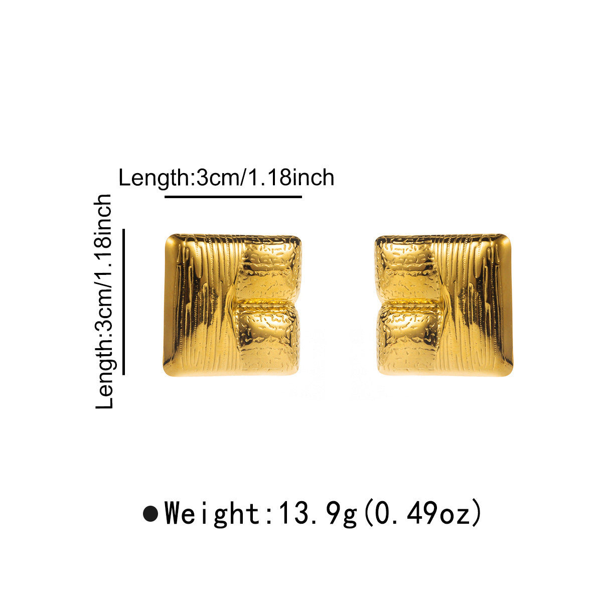 Vintage French Minimalist Geometric Stainless Steel Earrings for Women with Plated Finish and Bold Statement Design