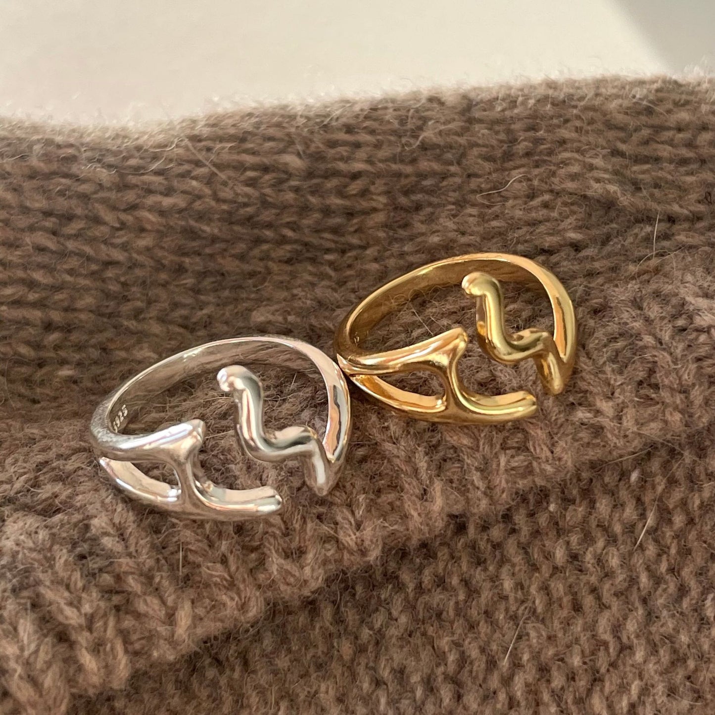 Minimalist 925 Sterling Silver Geometric Line Ring for Women