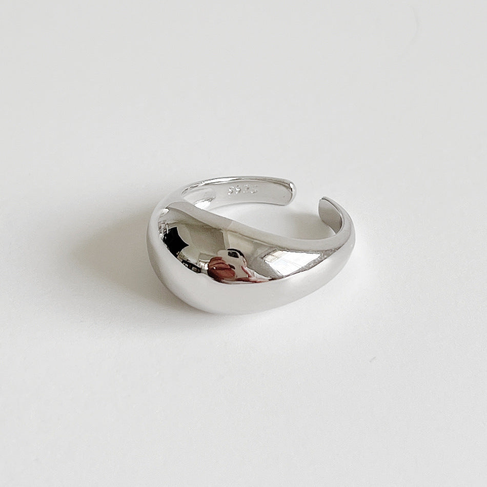 Anello da donna in argento sterling 925 lucido geometrico minimalista