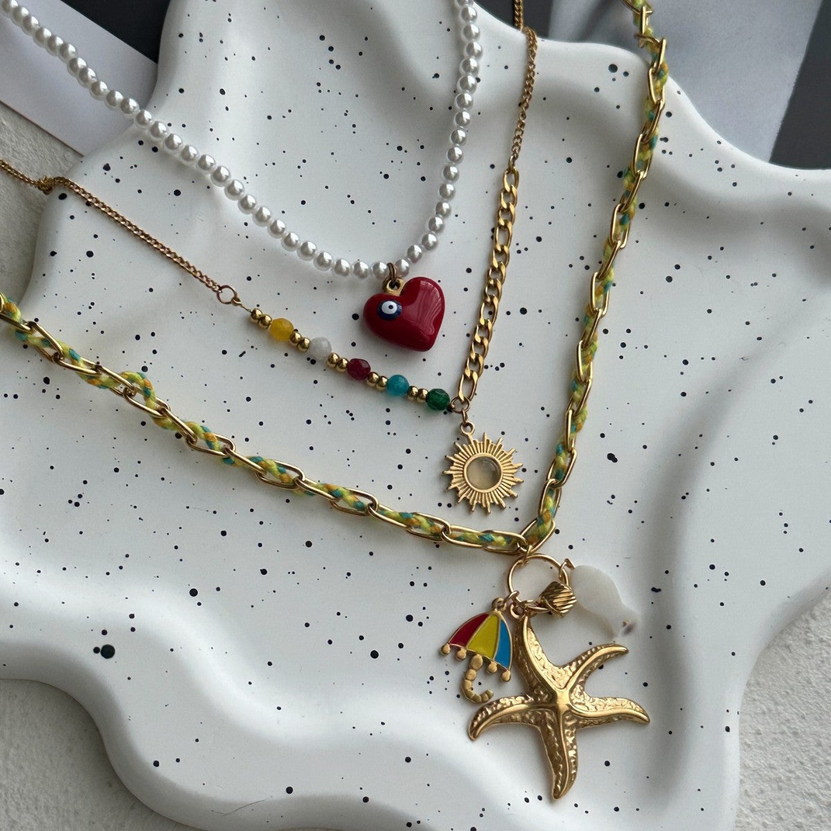 Casual Plated Stainless Steel Star Pendant Necklace for Women