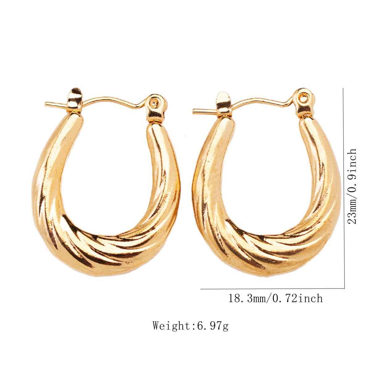 Orecchini da donna placcati in acciaio inossidabile a cuore geometrico elegante