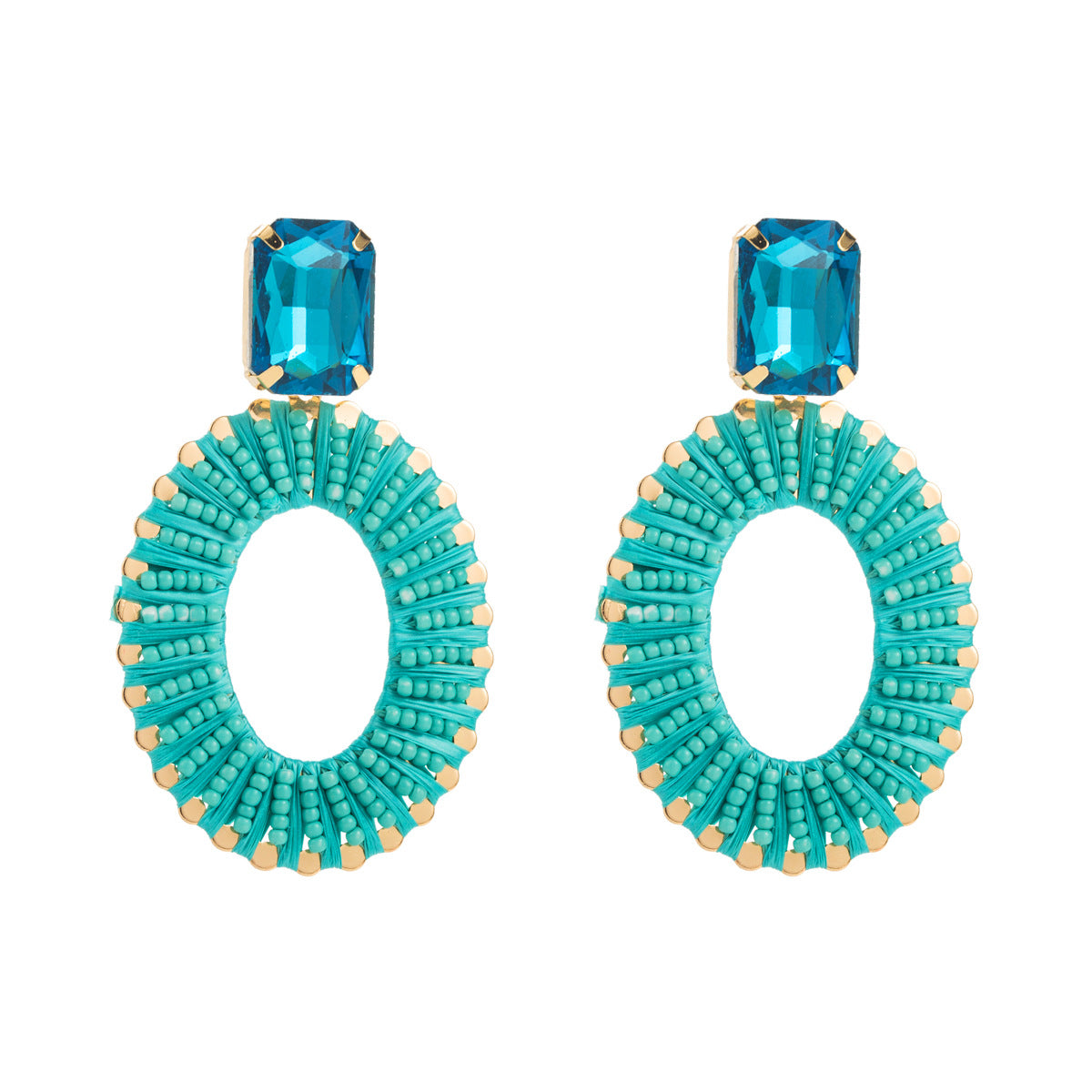 Pendientes Geométricos Minimalistas con Cuentas para Mujer Base de Hierro Hecha a Mano con Cuentas Miyuki de Colores Joyería Casual de Verano para Vacaciones