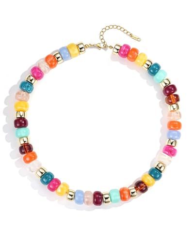 Vintage Bohemian Heart Resin Acrylic Pendant Necklace for Women