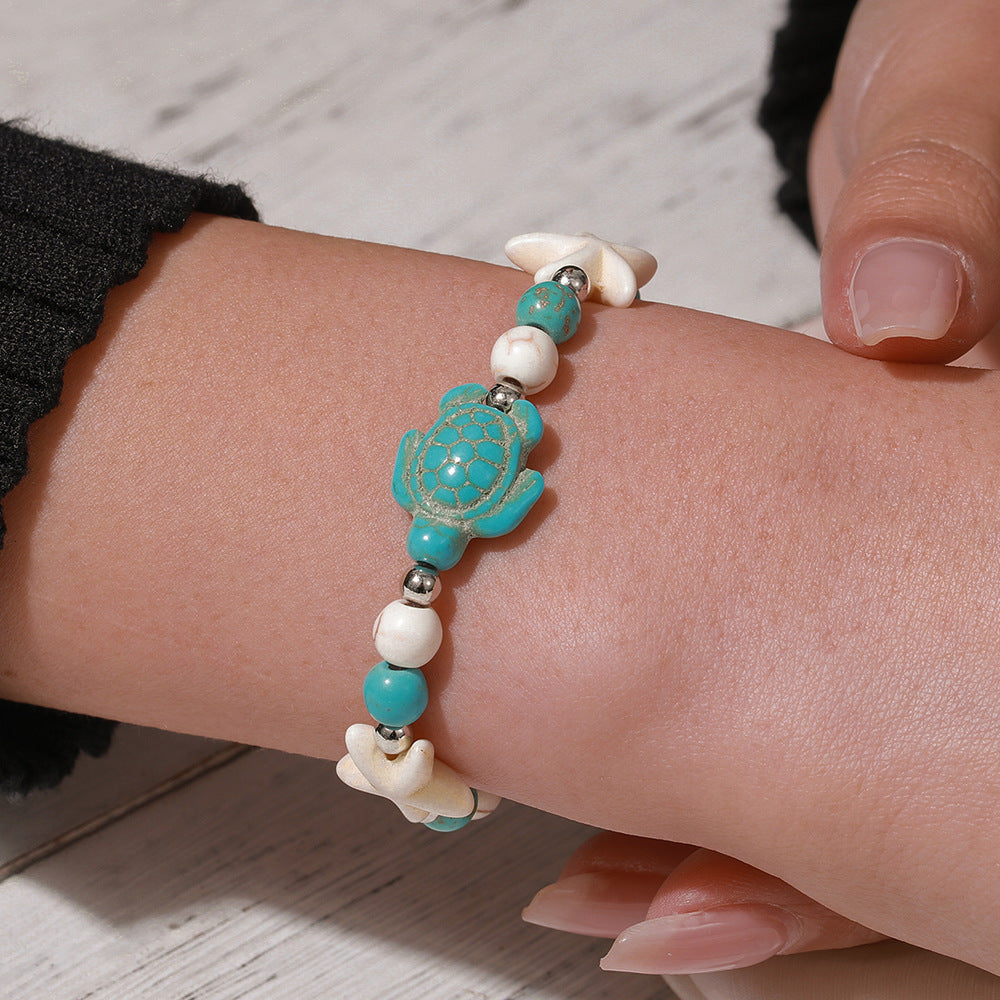 Bohemian Handmade Geometric Round Turquoise Bracelet
