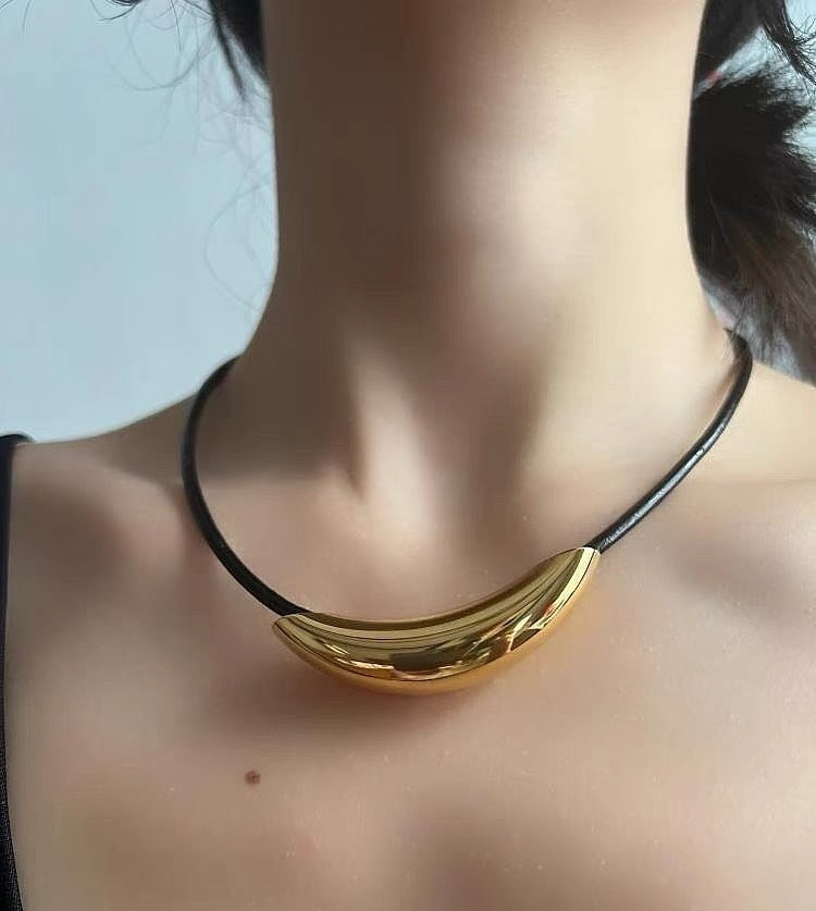 Minimalist Elegant Geometric Titanium Steel Choker Necklace Figaro Chain