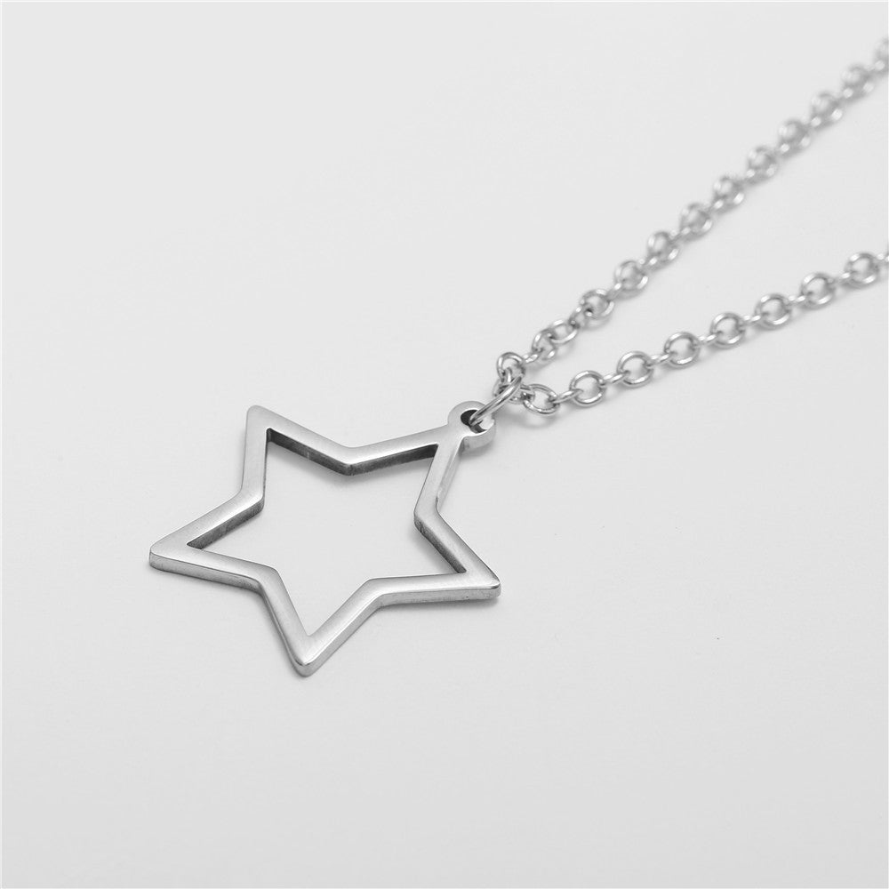 Minimalist Hip-hop Streetwear Geometric Titanium Steel Necklace with Stainless Steel Pendant Curb Chain Unisex
