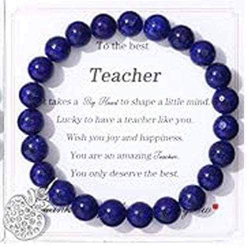 Minimalist Geometric Round Gemstone Bracelet with Rhinestone Apple Charm for Unisex