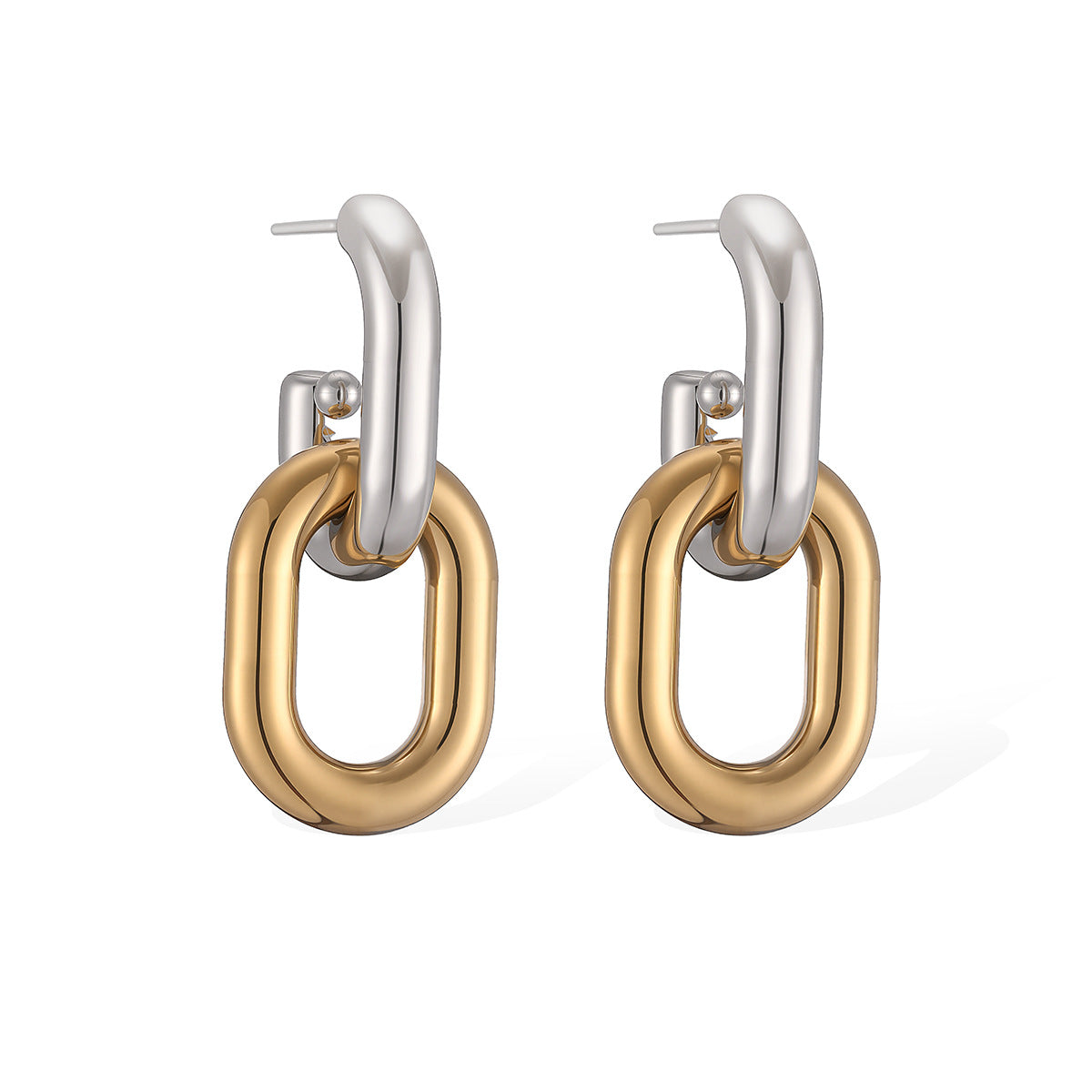 Minimalist Geometric 18K Gold Plated Stainless Steel Earrings for Women
