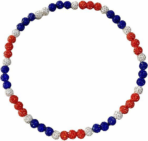 Sporty Geometric Round Resin Disco Ball Necklace with Rhinestone Inlay Unisex Cable Chain