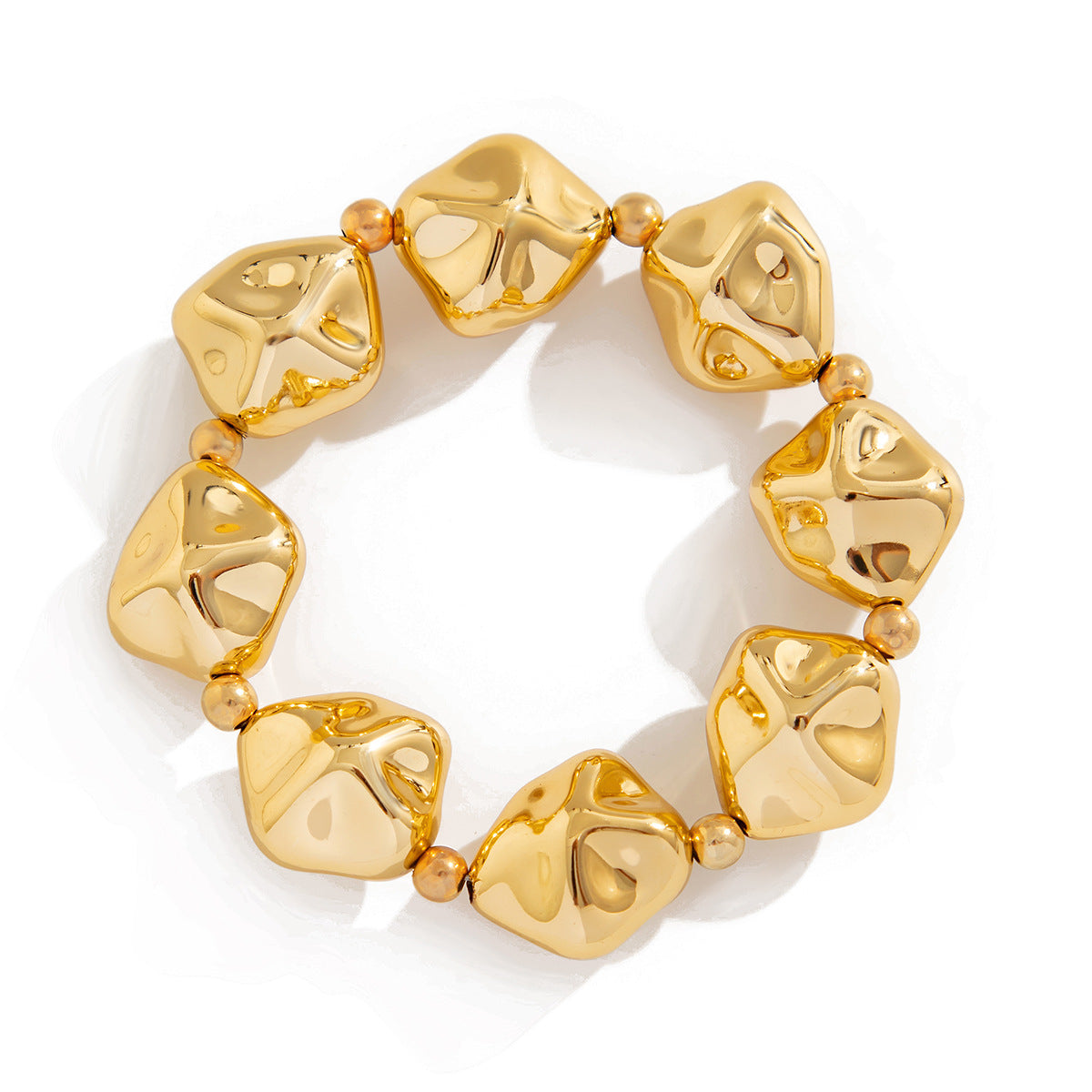 Luxury Elegant Geometric Irregular Beaded Plated Acrylic Necklace for Women